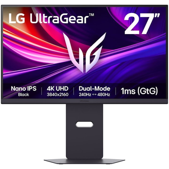 Monitor LG UltraGear 27G850A-B de 27 inch, 4K UHD, cu panou Nano IPS Black și rată de refresh de până la 240 Hz