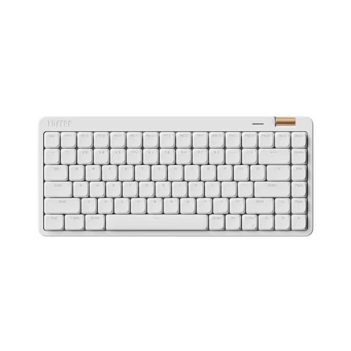 Tastatură mecanică Lofree Flow Lite84 albă, cu profil redus și layout QWERTY