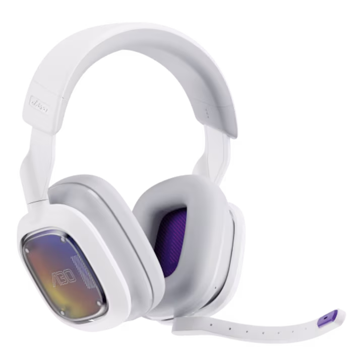 Căști gaming wireless Logitech Astro A30 albe, varianta PS/PC, cu microfon