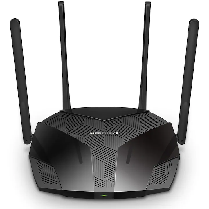 Router Mercusys MR80X cu Wi-Fi 6 AX3000 și patru antene externe