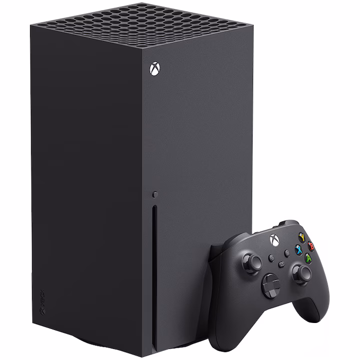 Consolă Microsoft Xbox Series X de 1 TB, culoare neagră, cu controller wireless
