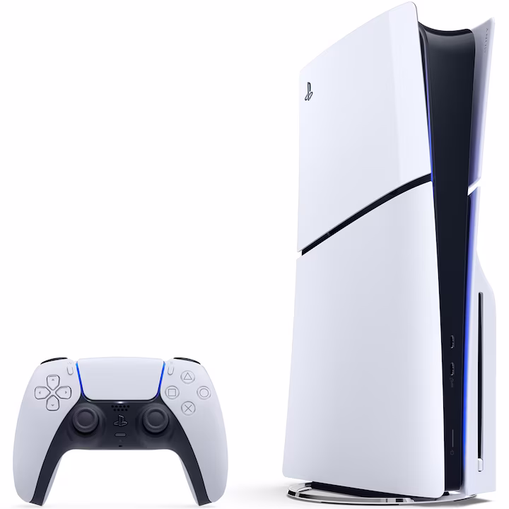 Consolă PlayStation 5 Slim cu SSD de 1 TB, E-Chassis, și controller DualSense