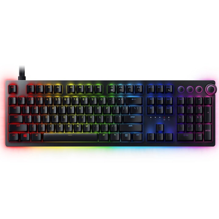 Tastatură gaming mecanică Razer Huntsman V2 Analog, neagră, cu iluminare Chroma RGB
