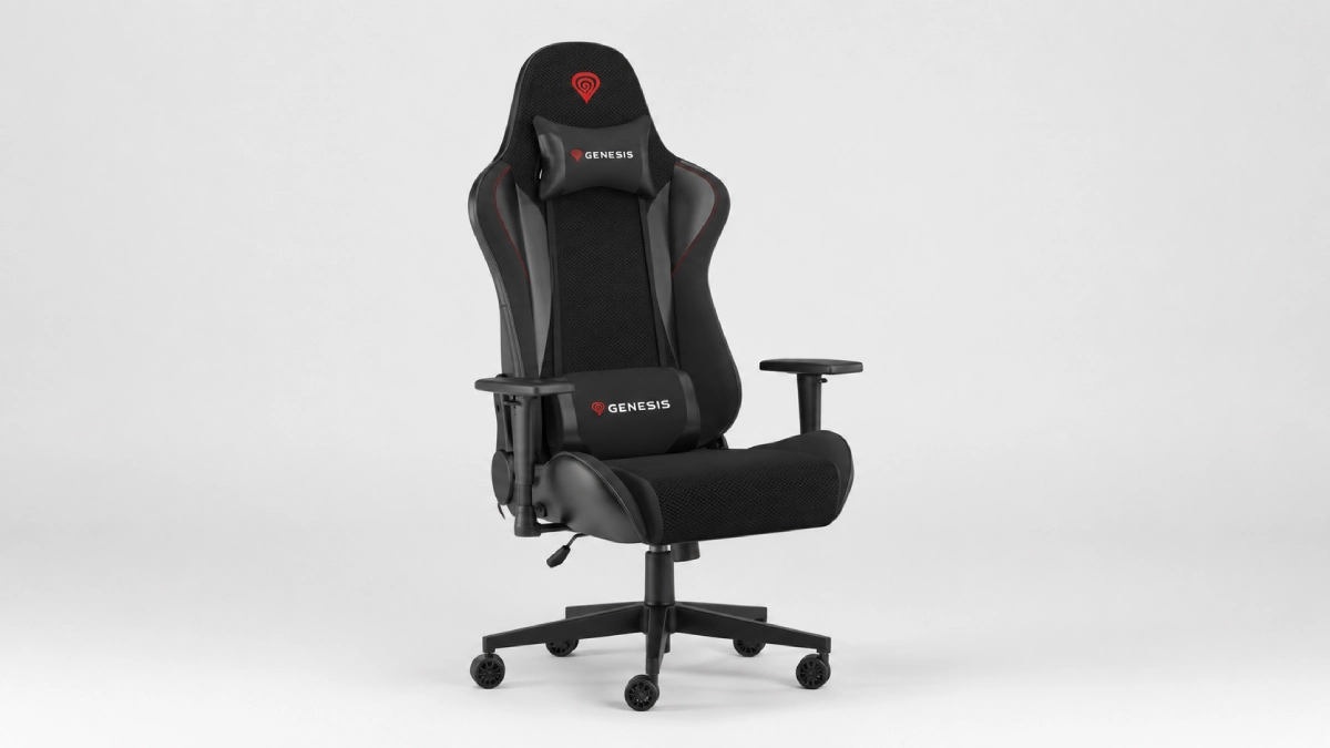 Scaun gaming Genesis NITRO 440 G2 SensiMesh, negru, cu spătar din plasă și perne lombară și cervicală