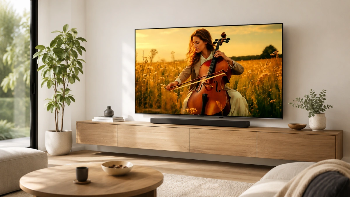 Televizor Sony BRAVIA 5 XR Mini LED 65XR55 de 164 cm într-un living modern