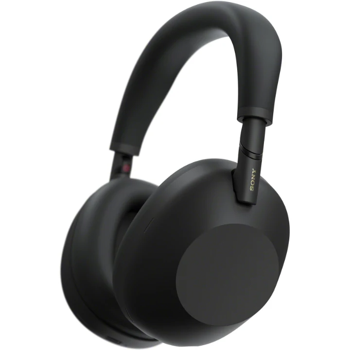 Căști wireless over-ear Sony WH-1000XM6 în culoarea neagră, văzute din lateral