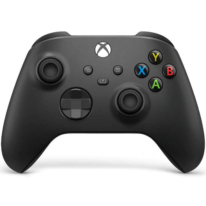 Controller Wireless Microsoft Xbox Series X/S negru, vedere frontală pe fundal alb