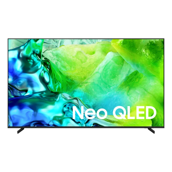 Televizor Samsung Neo QLED 55QN80H de 138 cm (55 inch), văzut din față, pe picioarele originale
