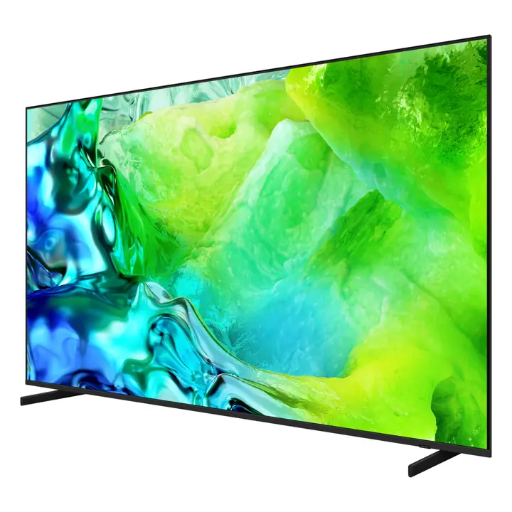 Televizor Samsung Neo QLED 75QN80H de 189 cm (75 inch), în perspectivă, pe picioarele originale