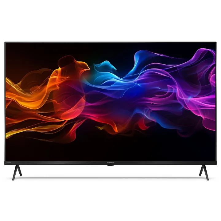 Sharp QLED 43HP5265E, televizor de 108 cm pe două picioare, văzut din față