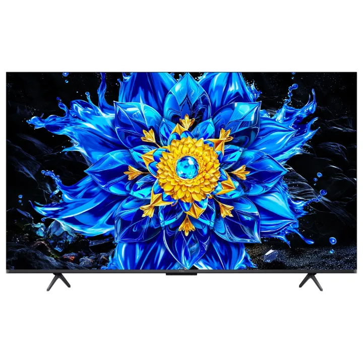 TCL QD-Mini LED 55P8L, televizor de 139 cm pe două picioare, văzut din față
