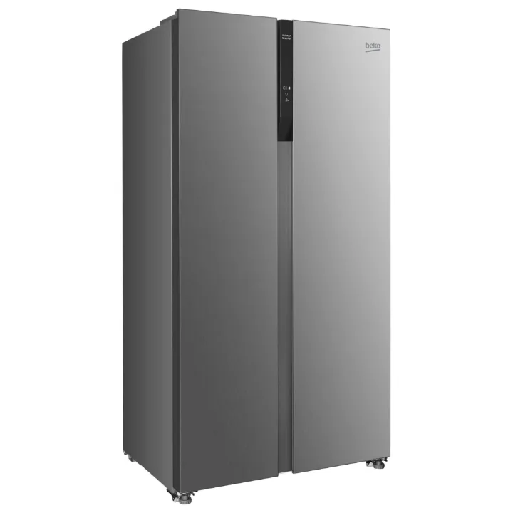 Frigider side by side Beko GNO5323XPN argintiu, cu două uși verticale
