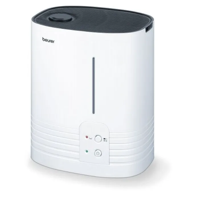 Umidificator de aer Beurer LB 55, alb cu capac gri, pe fond alb