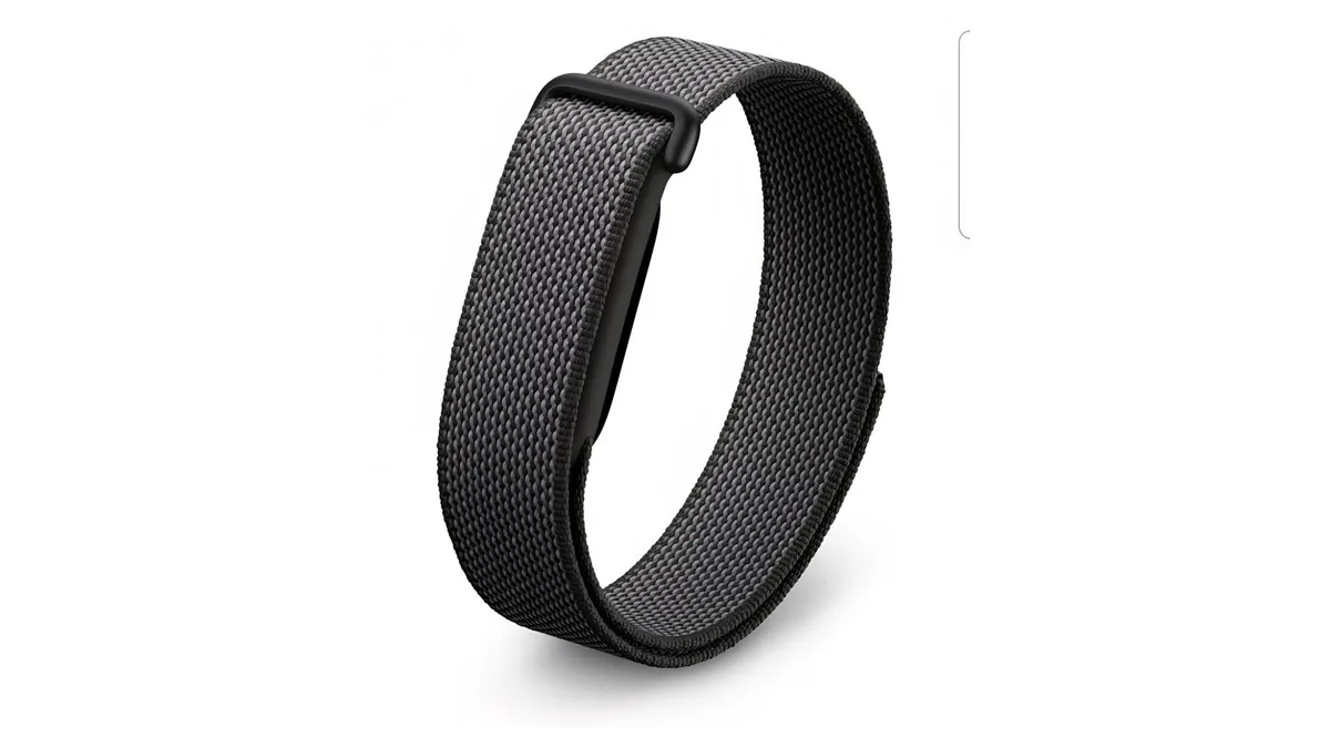 Brățara Google Fitbit Air fără ecran, cu cureaua neagră din material textil
