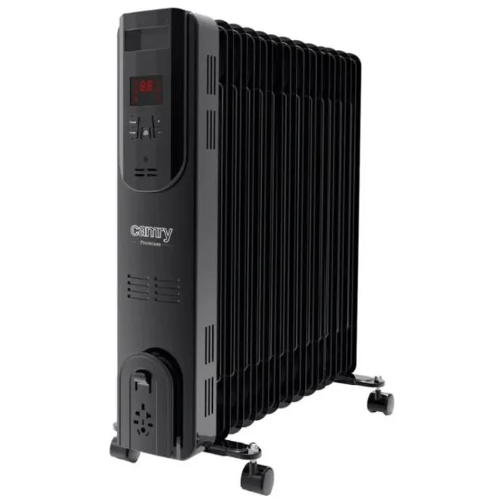 Calorifer electric cu ulei Camry CR 7814, negru, cu 13 elementi, afișaj LED și roți