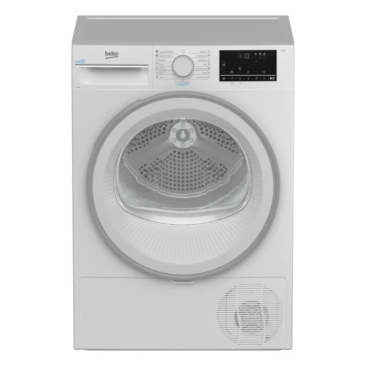 Uscătorul de rufe Beko B3T42242, văzut din față