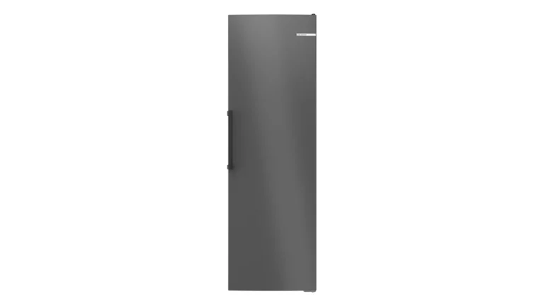 Congelator vertical Bosch GSN36VCCG gri, cu o ușă, văzut din față