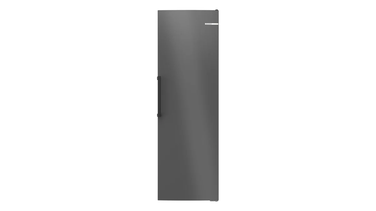 Congelator vertical Bosch GSN36VCCG gri, cu o ușă, văzut din față