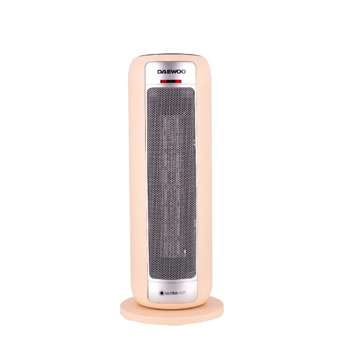 Aerotermă ceramică tip turn Daewoo DTH2200C, crem, cu panou de comandă digital în partea de sus