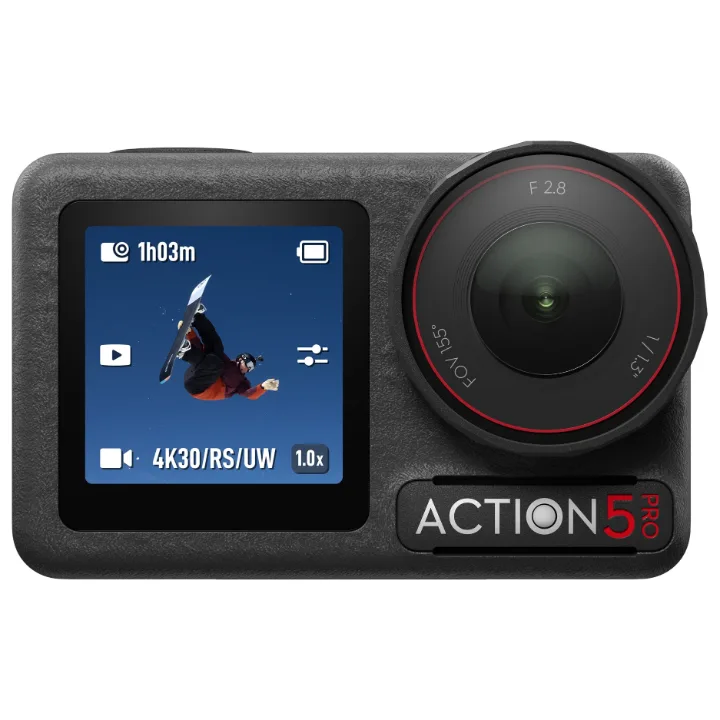 Camera de acțiune DJI Osmo Action 5 Pro, vedere din spate cu ecranul