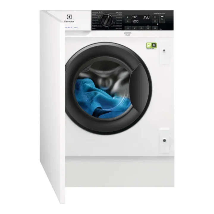 Mașina de spălat rufe incorporabilă Electrolux EW8F348SCI, albă, văzută din față