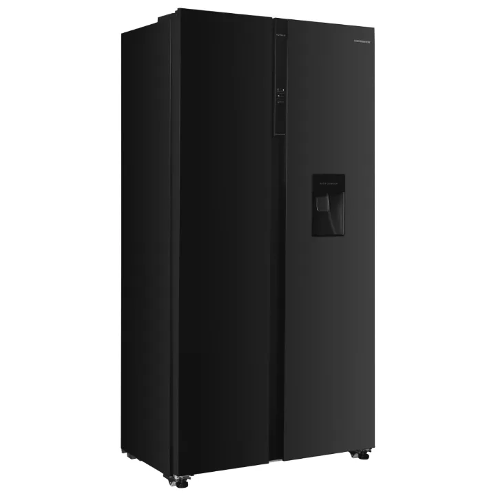 Frigider side by side Heinner HSBS-H439NFBKWDE++ negru, cu dozator de apă pe ușă