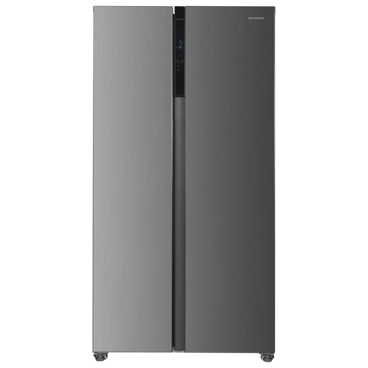 Frigider side by side Heinner HSBS-HM442NFINVXD++ argintiu, cu două uși verticale