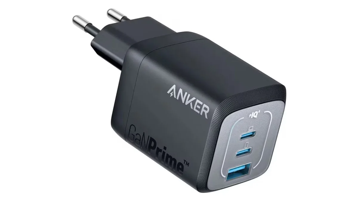 Încărcător Anker Prime 67W GaN, negru, cu două porturi USB-C și un port USB-A