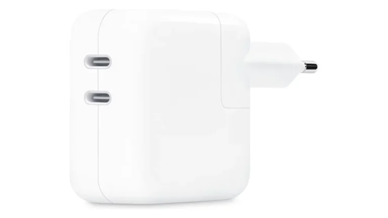 Adaptor de alimentare Apple de 35 W, alb, cu două porturi USB-C