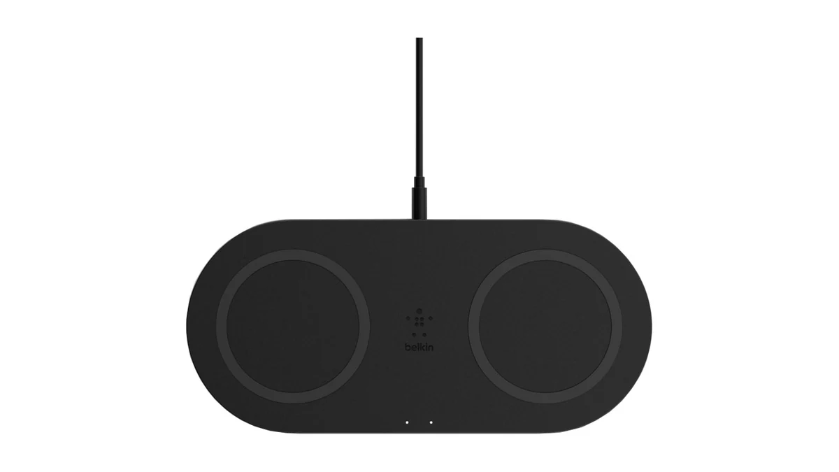 Încărcător wireless Belkin Boost Charge dual, negru, cu două locuri de încărcare