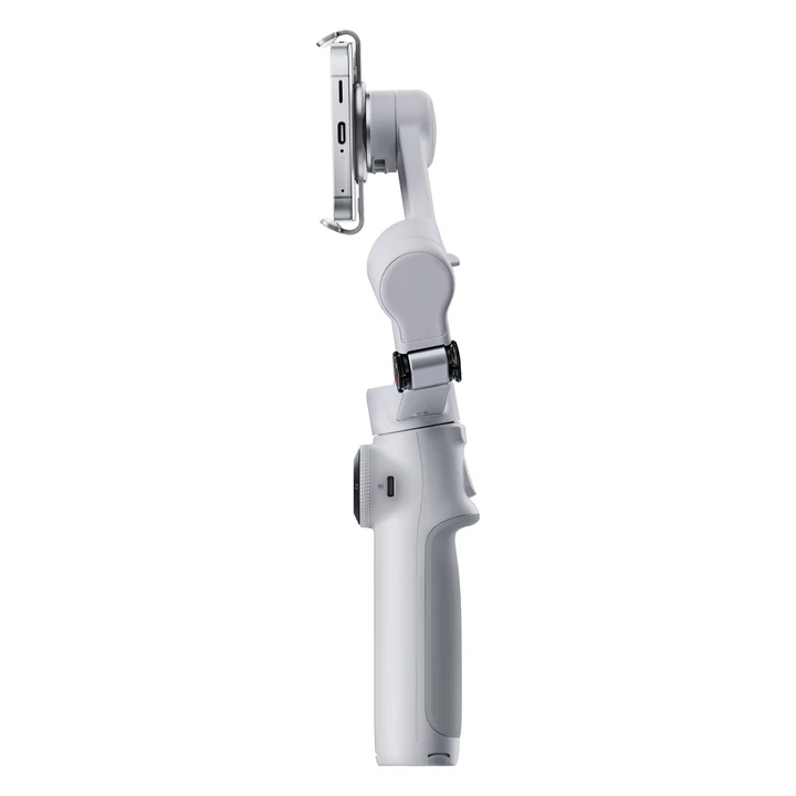 Gimbalul Insta360 Flow 2, gri, văzut din lateral