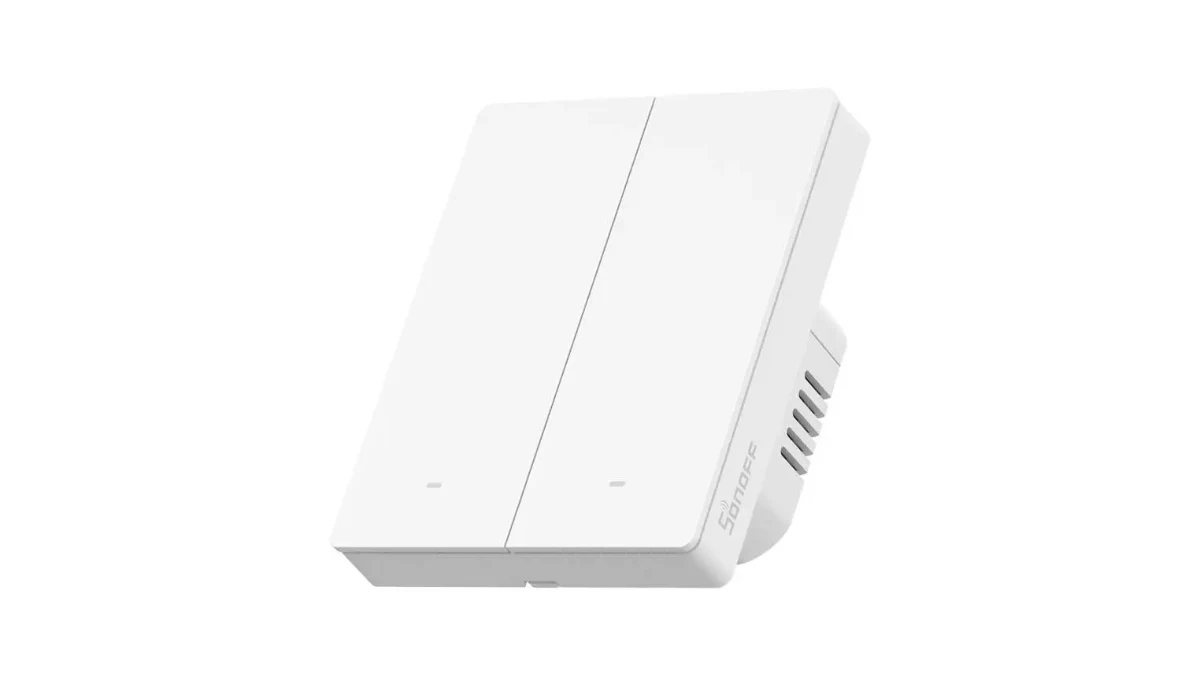 Întrerupător smart Sonoff M5-2C-80W Matter cu două canale, alb