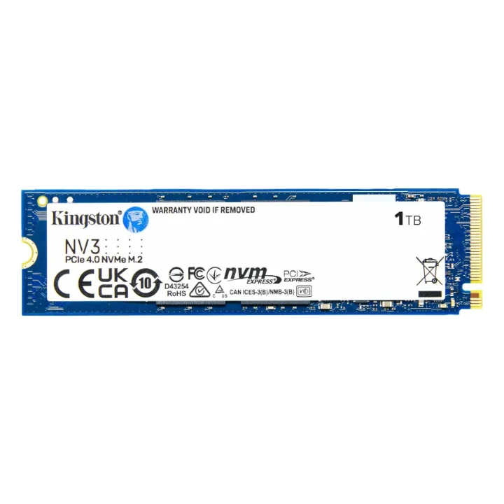 SSD-ul Kingston NV3 de 1 TB, în format M.2 2280, pe fundal alb
