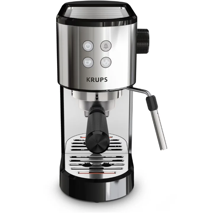 Krups Virtuoso Essential XP4418 negru cu argintiu, văzut din față