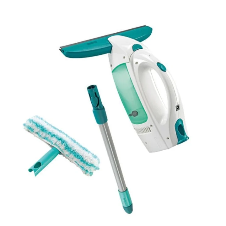 Setul Leifheit Dry & Clean: aspiratorul de geamuri, coada de 43 cm și spălătorul de geam