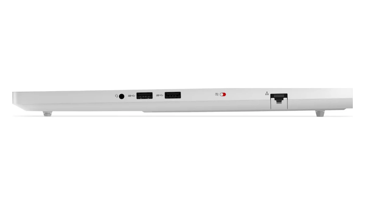 Partea dreaptă a laptopului Lenovo Legion Pro 7 16IAX10H, cu mufa audio, două porturi USB-A, comutatorul camerei și portul de rețea