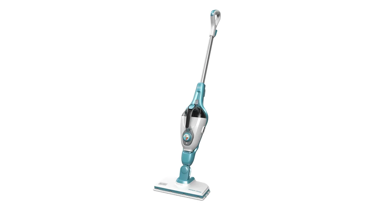 Mopul cu aburi Black+Decker FSMH1351SM, alb cu turcoaz