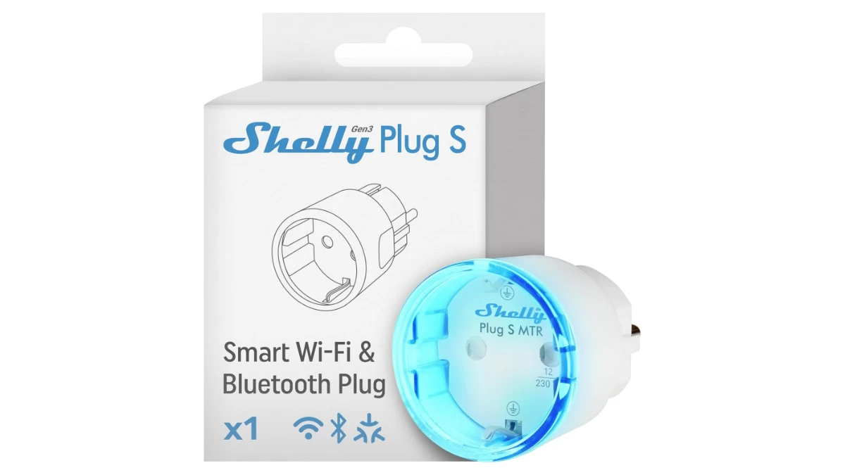 Priză smart Shelly Plug S MTR Gen3, albă