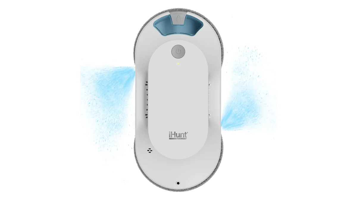 Robotul de geamuri iHunt Smart Window Robot 4 Ultra, alb, cu pulverizarea de apă pe ambele părți