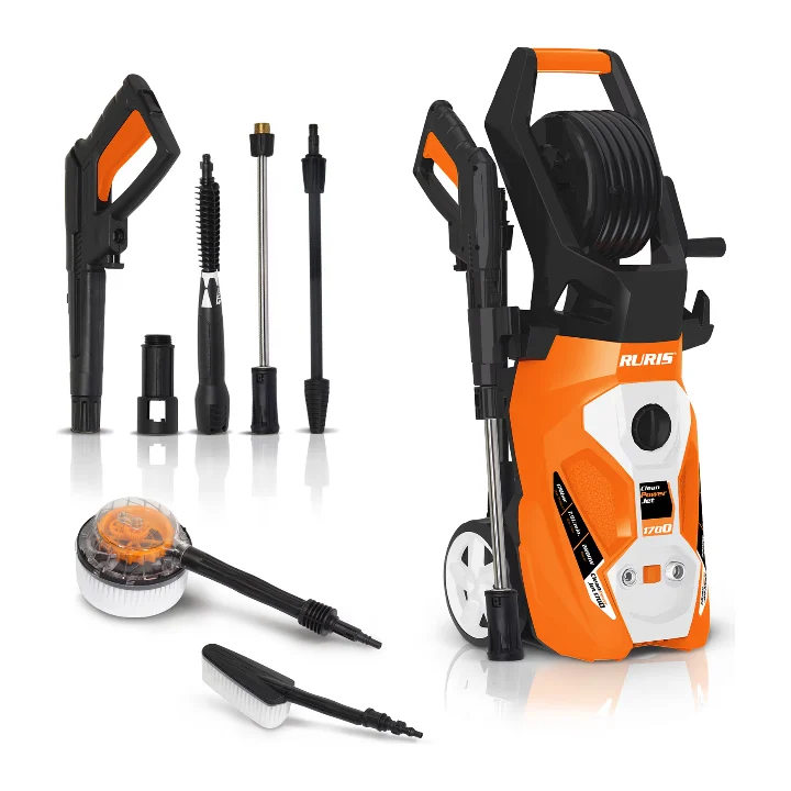 Ruris CleanPowerJet1700, aparat de spălat cu presiune portocaliu cu accesorii
