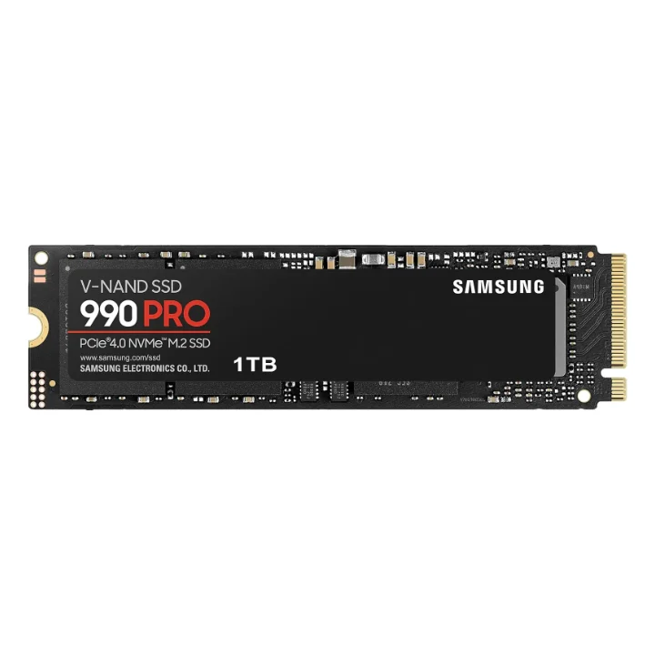 SSD-ul Samsung 990 PRO de 1 TB, în format M.2 2280, pe fundal alb