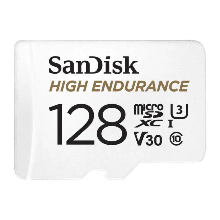 Cardul microSD SanDisk High Endurance de 128 GB, alb