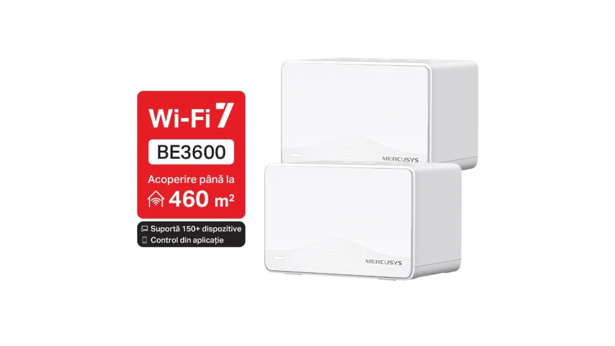 Sistem mesh Wi-Fi Mercusys Halo H25BE, pachet de 2 unități