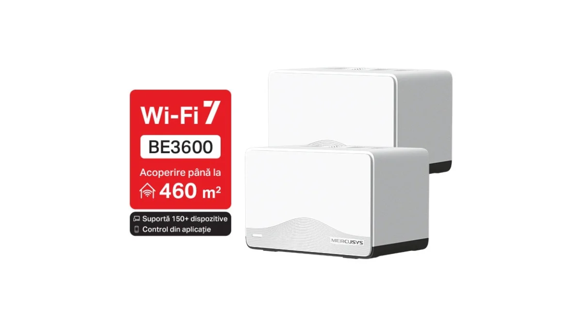 Sistem mesh Wi-Fi Mercusys Halo H27BE, pachet de 2 unități
