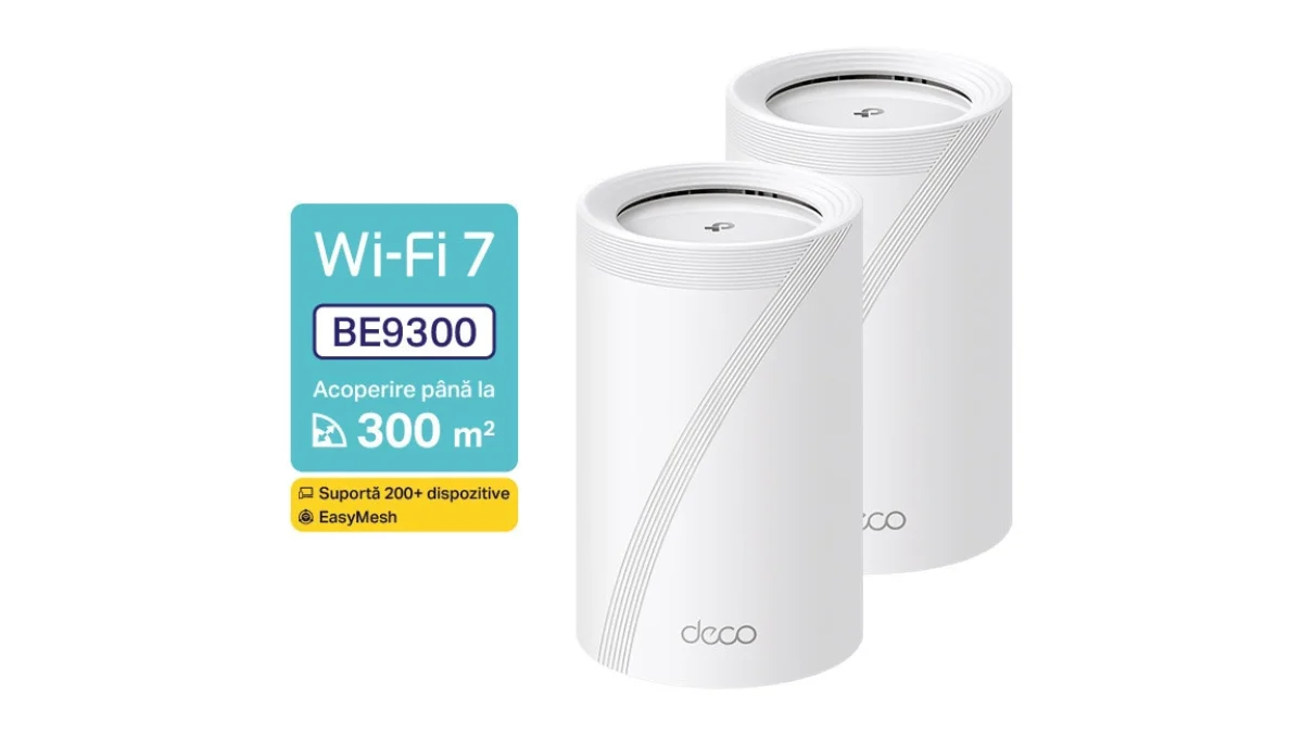 Sistem mesh Wi-Fi TP-Link Deco BE65, pachet de 2 unități