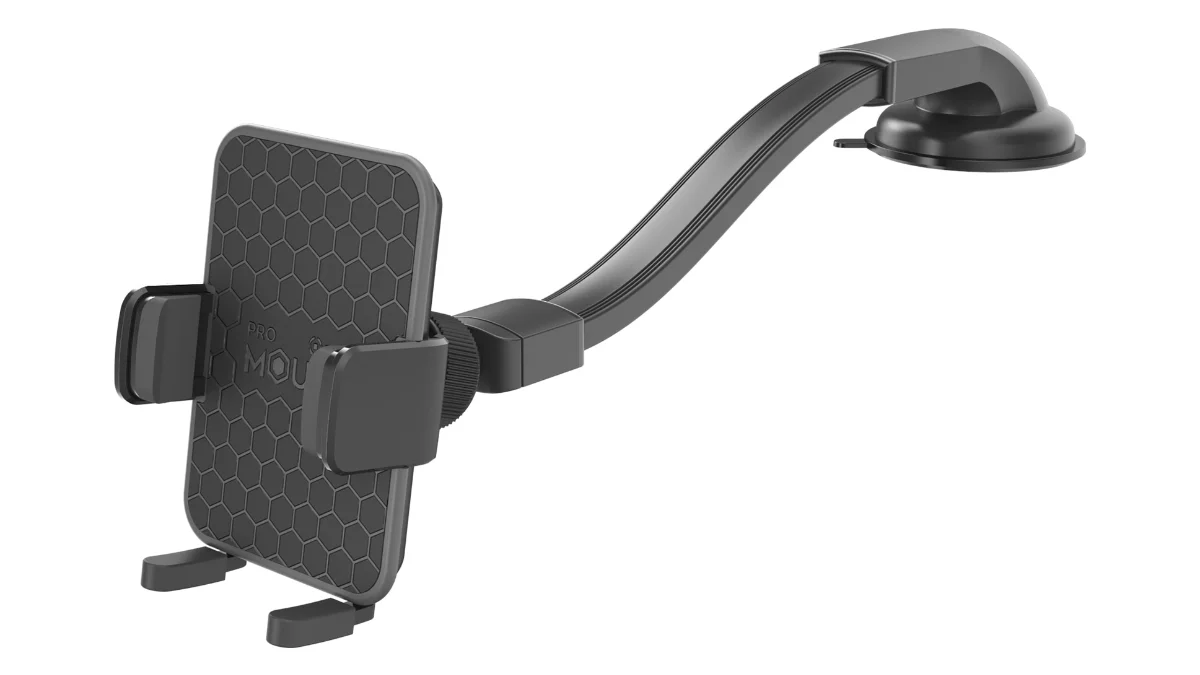 Suport auto Celly MOUNTFLEXPLUS, cu ventuză, braț flexibil și clemă pentru telefon