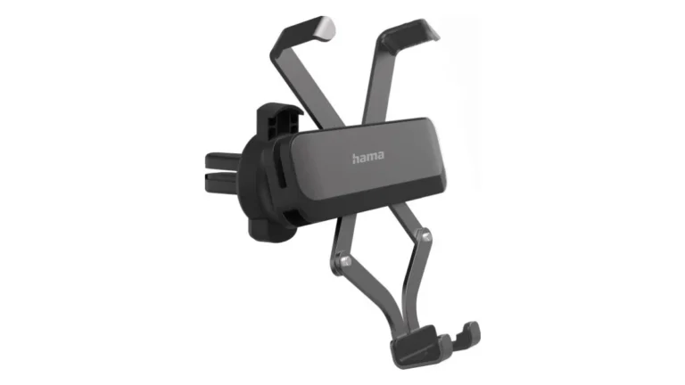 Suport auto Hama Gravity Pro, cu brațe care se închid sub greutatea telefonului, pentru grila de ventilație