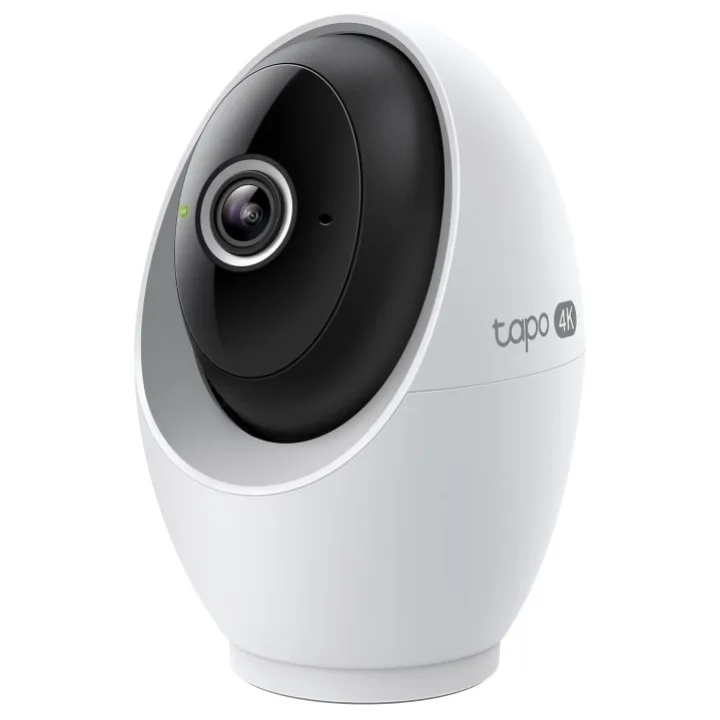 Camera de supraveghere rotativă Tapo C260, albă, văzută din lateral