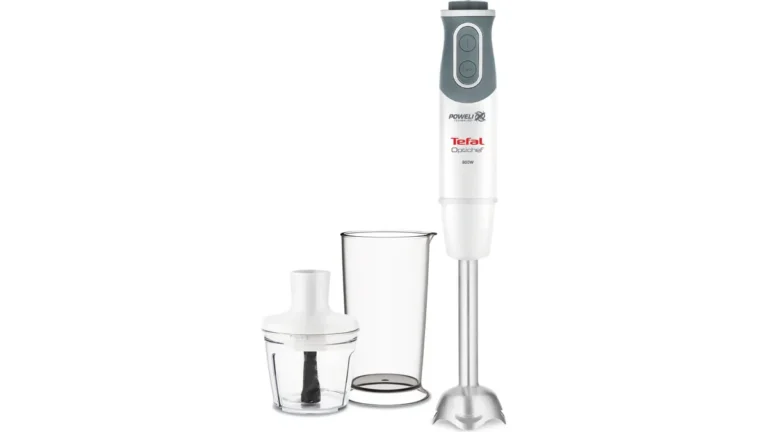 Blenderul vertical Tefal OptiChef HB641138, alb, cu tocătorul de 500 ml și paharul gradat alături