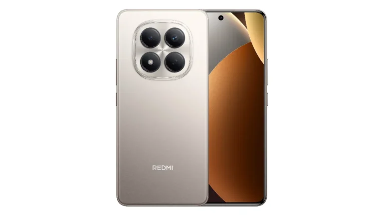 Telefon Xiaomi Redmi Note 15 Pro gri titan, văzut din spate și din față